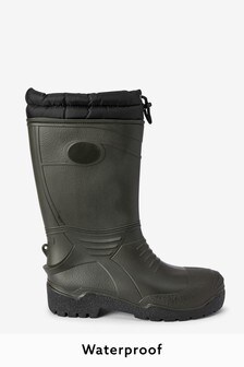Green Warm Lined Wellies