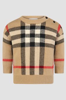 Burberry Kids Baby Boys Check Wool Cashmere Jacquard Sweater