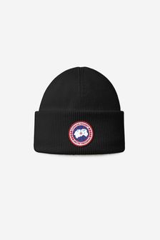 قبعة صوف ميرينو سوداء للأطفال من Canada Goose