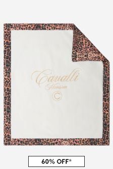 Roberto Cavalli Baby Unisex Cotton Print Blanket in Brown
