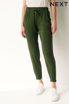 Dark Khaki Green Jersey Joggers