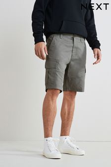 Grey Cotton Cargo Shorts