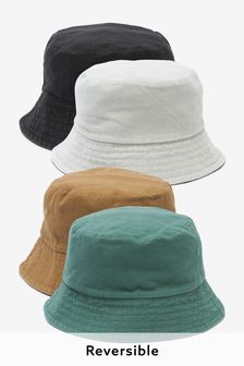 Grey/Black Reversible Bucket Hats 2 Pack