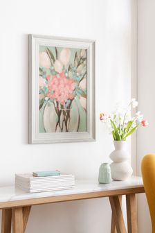 Pink Pink Artist Collection 'Peaches & Cream' Floral by Kristy Andrews Framed Wall Art