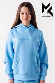 Pale Blue Miss Kick Girls Leah Embroided Hoodie
