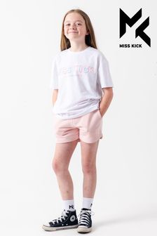 Pale Pink Miss Kick Girls Pale Blue Lion Lounge Shorts