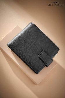 Black Signature Leather Extra Capacity Wallet