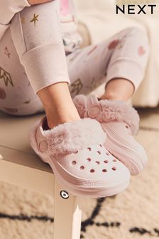 Pink Warm Lined Clog Slippers