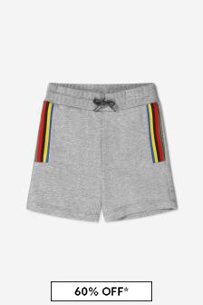 Paul Smith Junior Boys Cotton Striped Bermuda Shorts in Grey