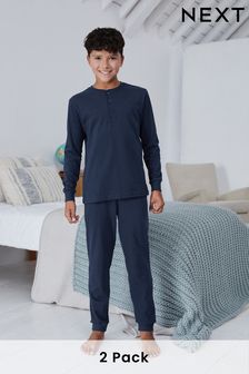 Navy Blue/Grey 2 Pack Pyjamas (3-16yrs)