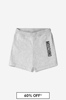Moschino Kids Baby Unisex Cotton Logo Shorts in Grey