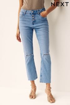 Mid Blue Denim Comfort Stretch Straight Jeans