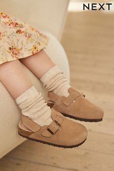 Brown Suede Clogs