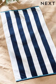Blue Blue Reversible Stripe Beach Towel