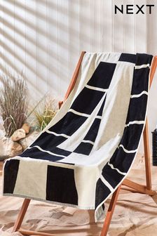 Monochrome Monochrome Monogram Beach Towel