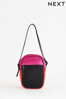 Pink/Orange Colourblock Cross-Body Bag