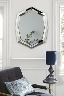 Clear Clear Faceted Octagon Wall Mirror