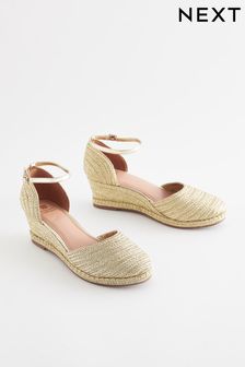 Gold Forever Comfort® Closed Toe Wedges