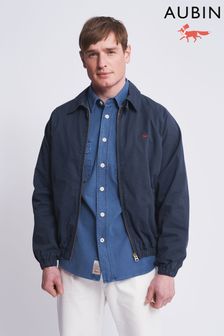 Navy Aubin Stow Cotton Twill Harrington Jacket