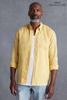 Yellow Signature 100% Linen Long Sleeve Shirt