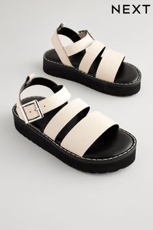 Cream Leather Chunky Sandals