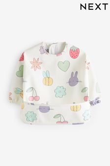 Cream Mixed Character Baby Weaning And Feeding Sleeved Bibs (6mths-3yrs)