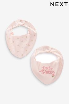 Pink Little Sister Baby Dribble Bibs 2 Pack