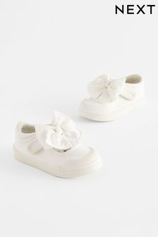 White Machine Washable Mary Jane Shoes