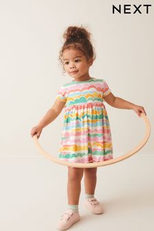 Rainbow Ribbed Jersey Dress (3mths-7yrs)