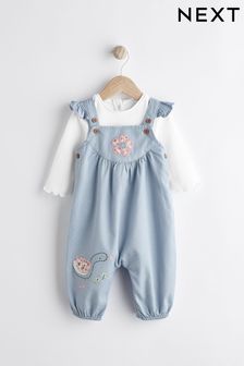 Blue Character Baby Dungarees & Bodysuit Set (0mths-3yrs)