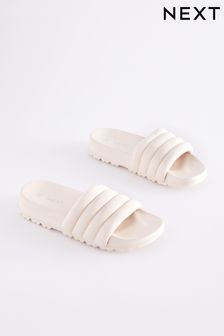 Neutral Quilted Sliders