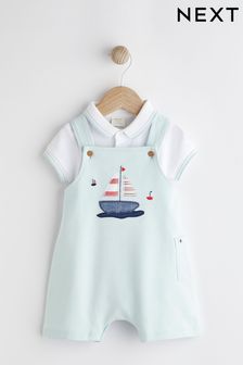 Blue Boat Baby Jersey Dungarees and Bodysuit Set (0mths-2yrs)