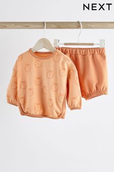 Orange Tiger Baby T-Shirt and Shorts 2 Piece Set