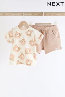 Neutral Bear Baby T-Shirt And Shorts 2 Piece Set