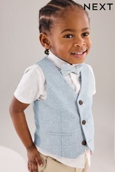 Blue Waistcoat, Shirt and Bowtie Set (3mths-9yrs)