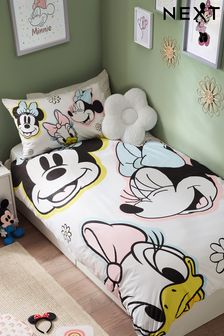 White Disney Minnie Mouse 100% Cotton Duvet Cover and Pillowcase Set
