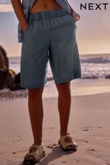 Blue TENCEL™ Denim Bermuda Shorts