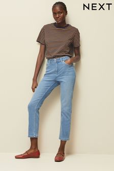 Mid Blue Cropped Slim Jeans