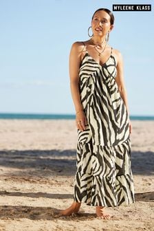 Zebra Print Myleene Klass Maxi Tiered Dress