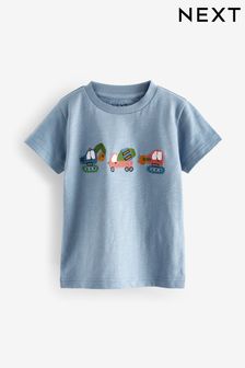 Blue/Green Appliqué Transport Short Sleeve T-Shirt (3mths-7yrs)