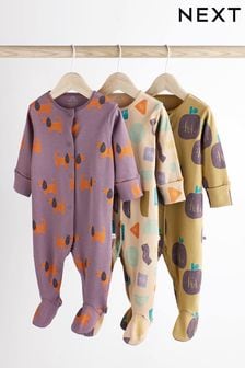 Lilac Purple Baby Sleepsuits 3 Pack (0mths-2yrs)