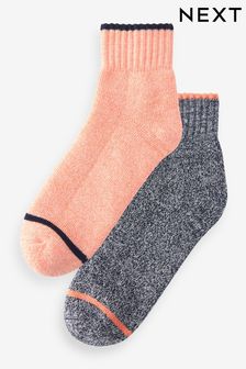 Navy/Pink Welly Ankle Socks 2 Pack