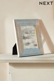 Blue Blue Distressed Coatal Wood Photo Frame