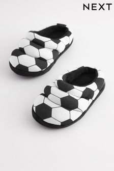 Black/White Fotball Slipper Mules