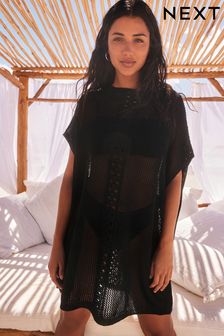 Black Overhead Knitted Cover-Up