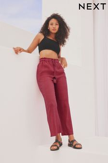 Rose Pink Textured Beach Trousers