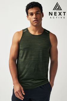 Khaki Green Active Mesh Gym Vest