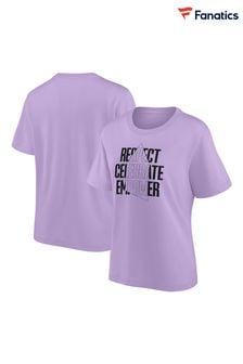 Purple Fanatics Womens Oversized Purple Everton EITC Respect Celebrate Empower Graphic 100% Cotton T-Shirt