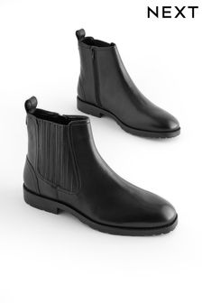 Black Forever Comfort® Leather Chelsea Ankle Boots