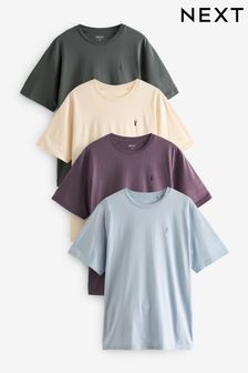 Ecru/Blue/Grape/Grey T-Shirts 4 Pack